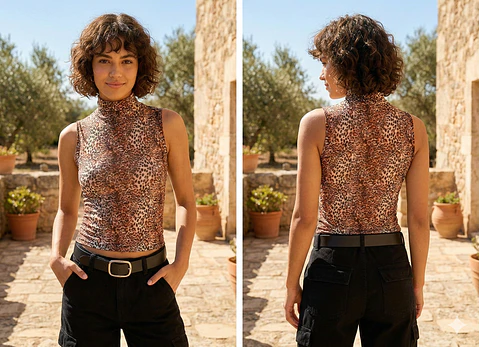 Molde Digital Polera Sin Mangas Mujer, Pack Talles S Al Xxl