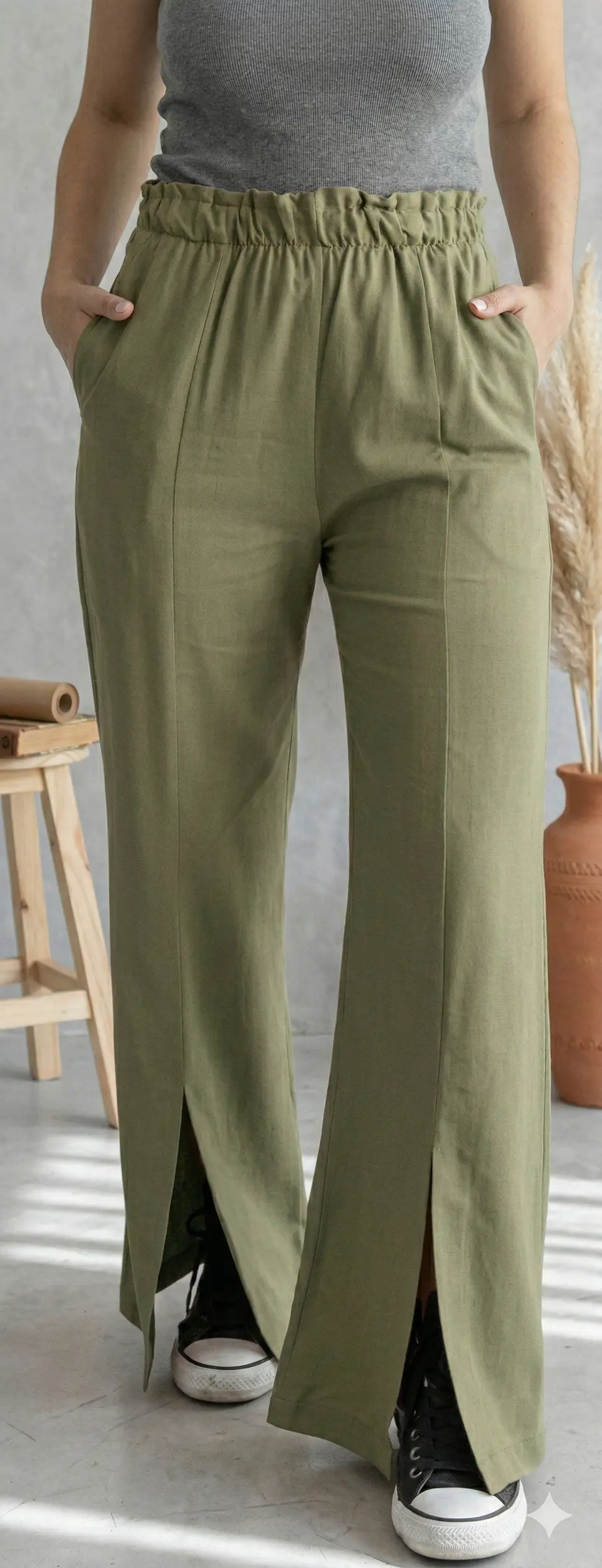 Molde Digital Pantalon Con recorte Y Tajo Delantero, Talles S Al Xxl 1