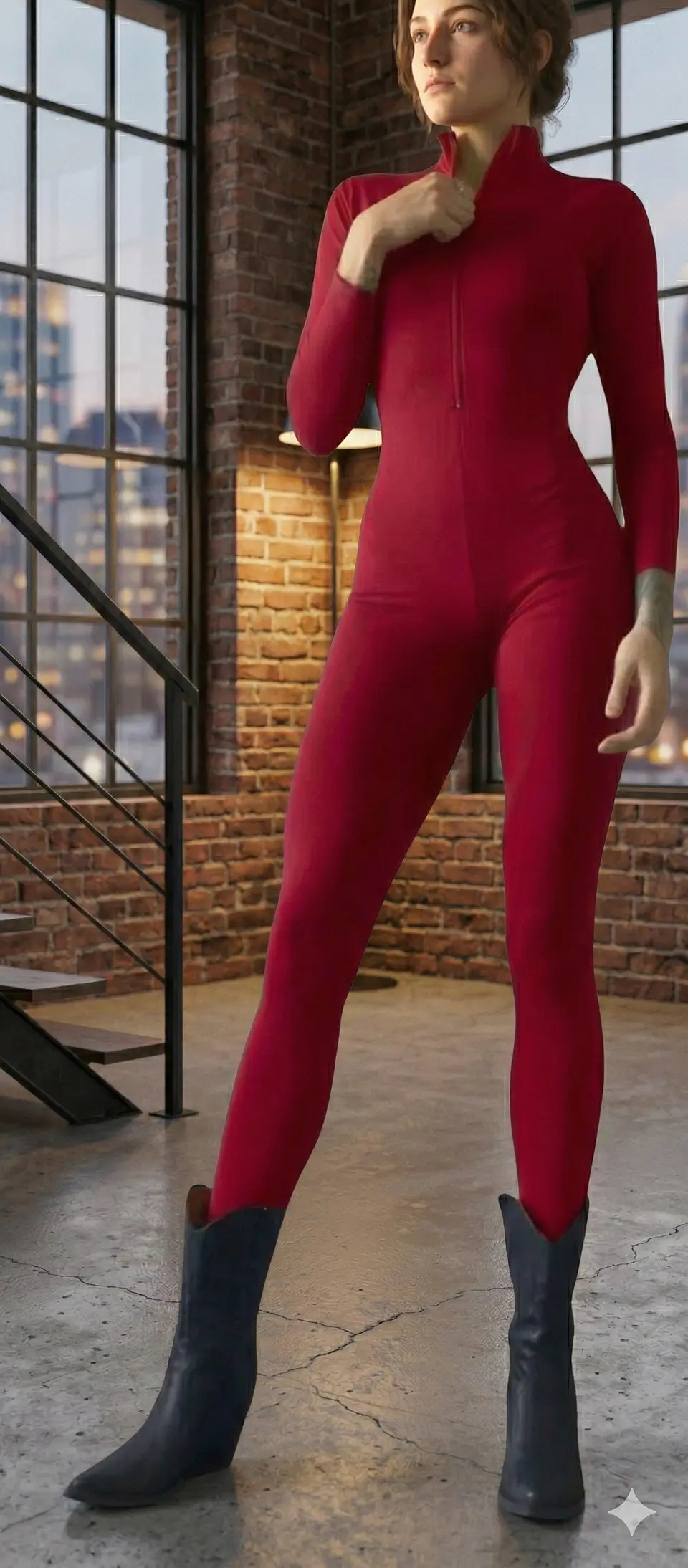 Molde Digital Catsuit Cierre Delantero Y Cuello Alto, pack 5 Talles 1