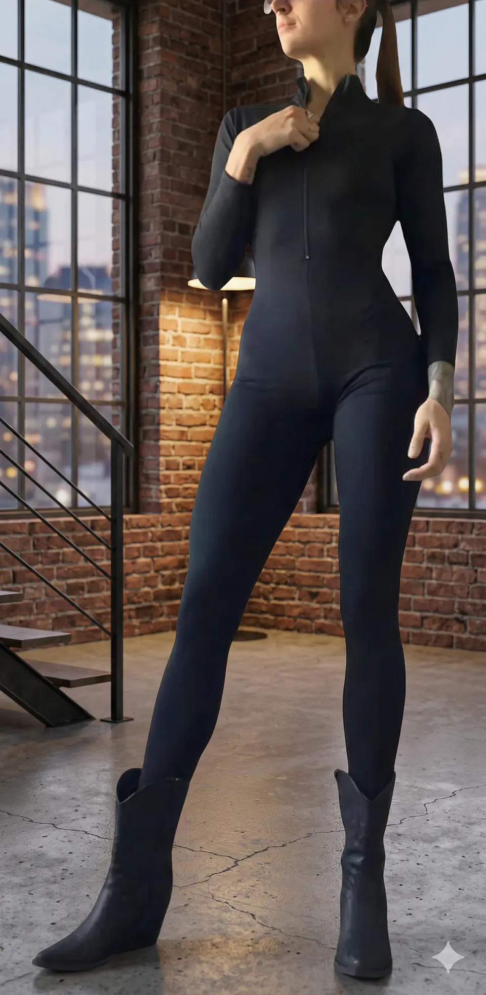 Molde Digital Catsuit Cierre Delantero Y Cuello Alto, pack 5 Talles 2