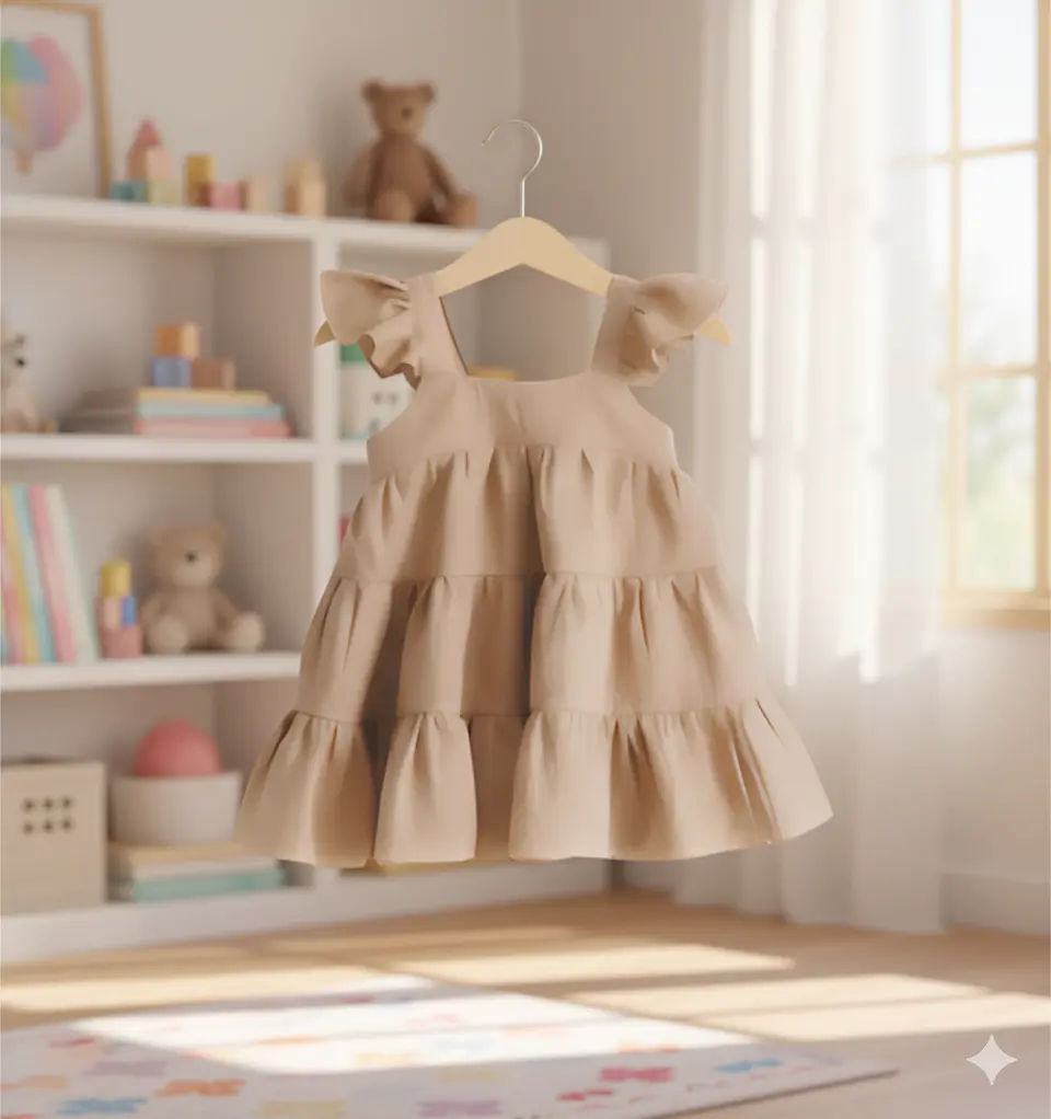Molde Digital Vestido Beba Triple Volado,pack Talles 1 Al 5 1
