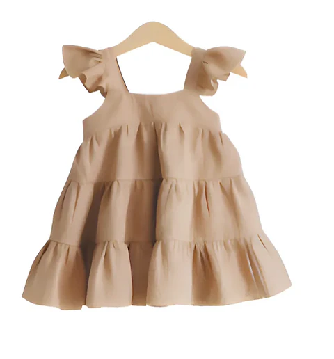 Molde Digital Vestido Beba Triple Volado,pack Talles 1 Al 5