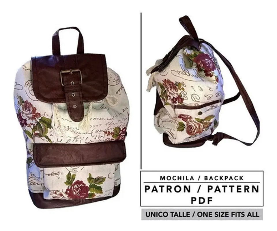 Molde De Costura, Patron Mochila, Imprimible, Descarga Pdf 2