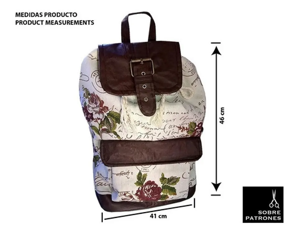 Molde De Costura, Patron Mochila, Imprimible, Descarga Pdf 4