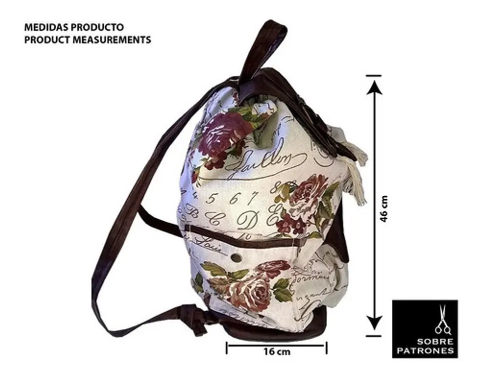 Molde De Costura, Patron Mochila, Imprimible, Descarga Pdf 5