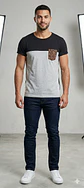 Molde Digital Remera con recorte bolsillo Pack Talles S Al Xxl - Miniatura 1