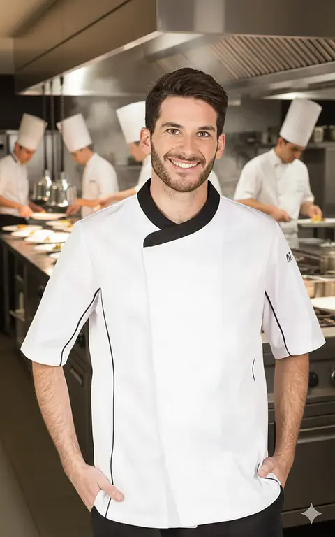 Molde Digital Chaqueta Chef Con Vivos, Pack Talles S Al Xxl
