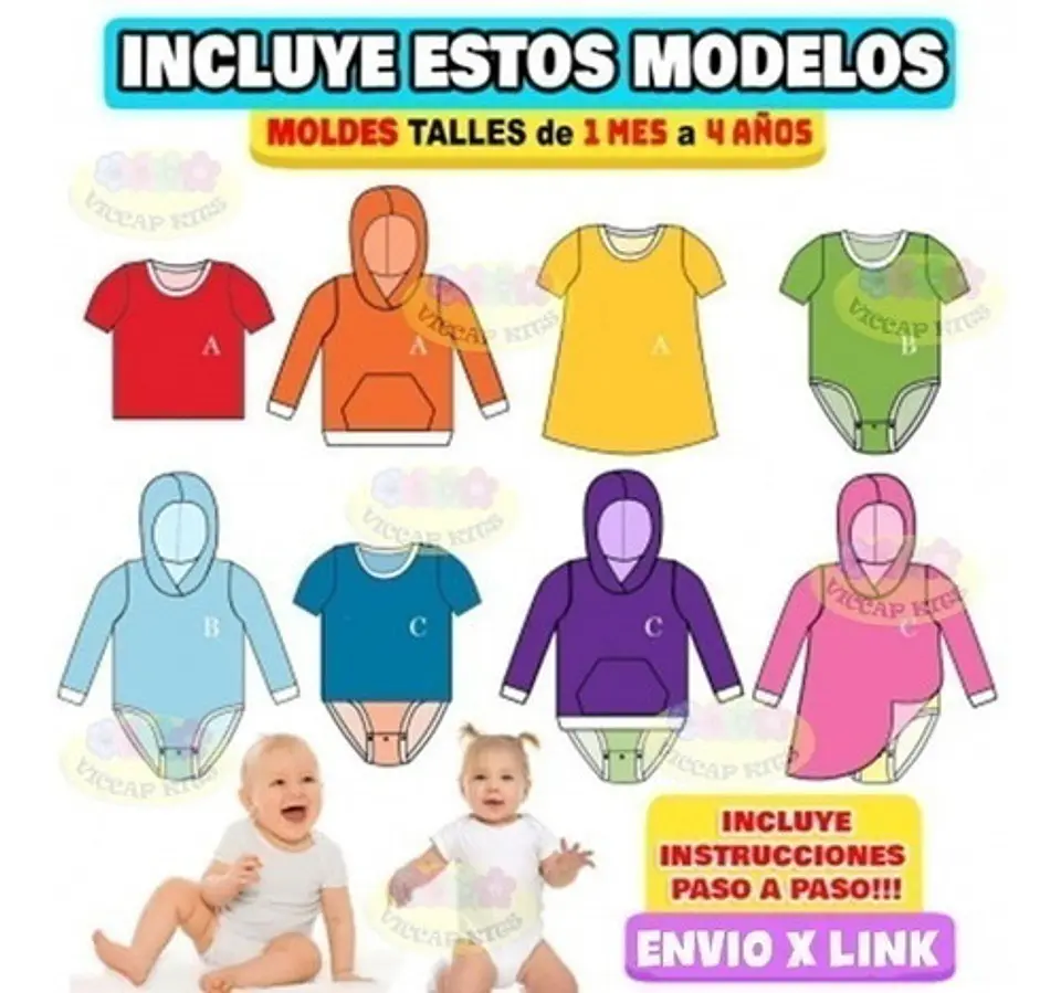 Moldes Y Patrones De Ropa Para Bebés Bodys Enteritos Campera 4