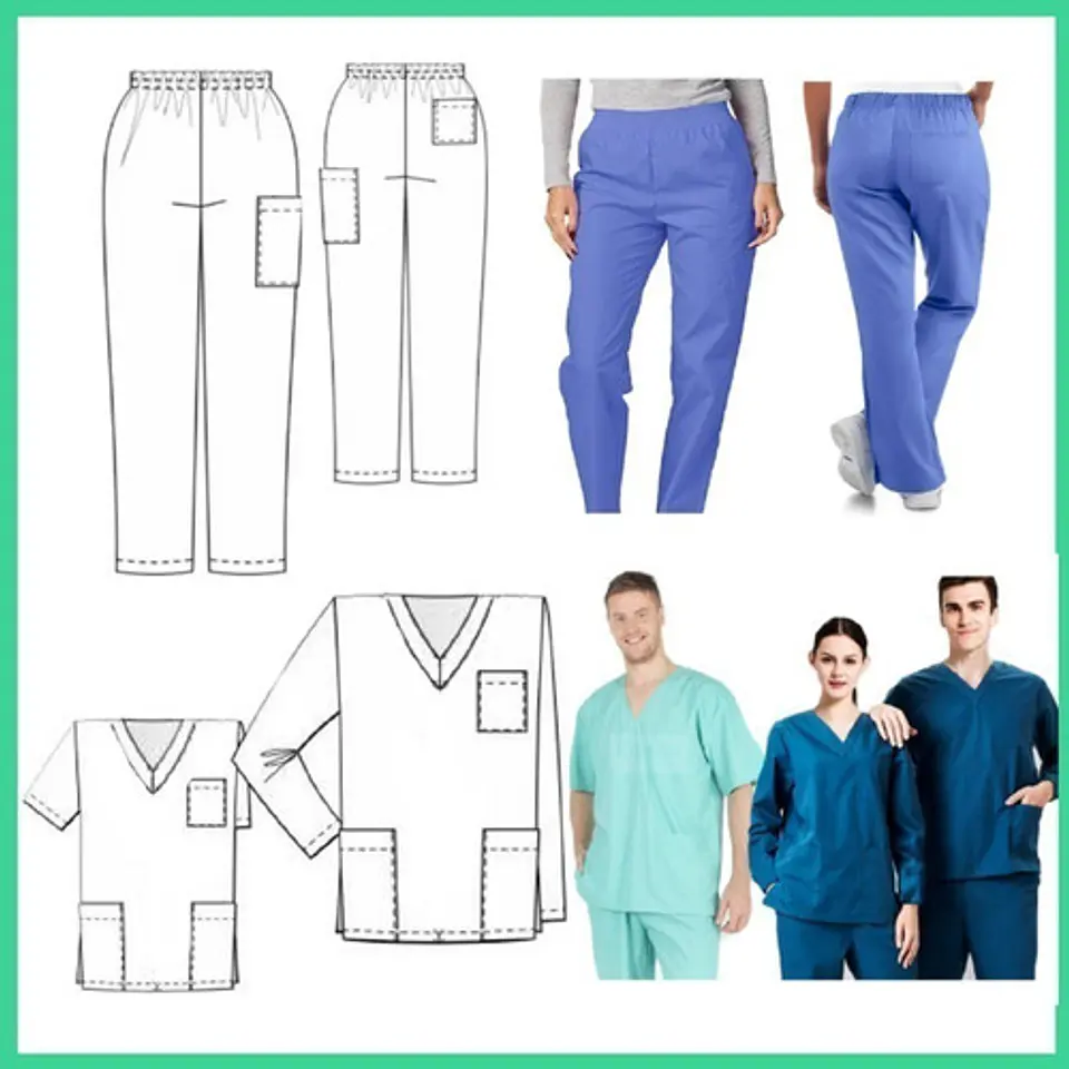 Moldes Y Patrones Uniformes Médicos Batas Cofias Delantal 2