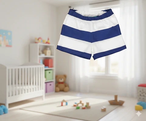 Molde Digital Short De Bebe, Patron Pack Talles 1 Al 5