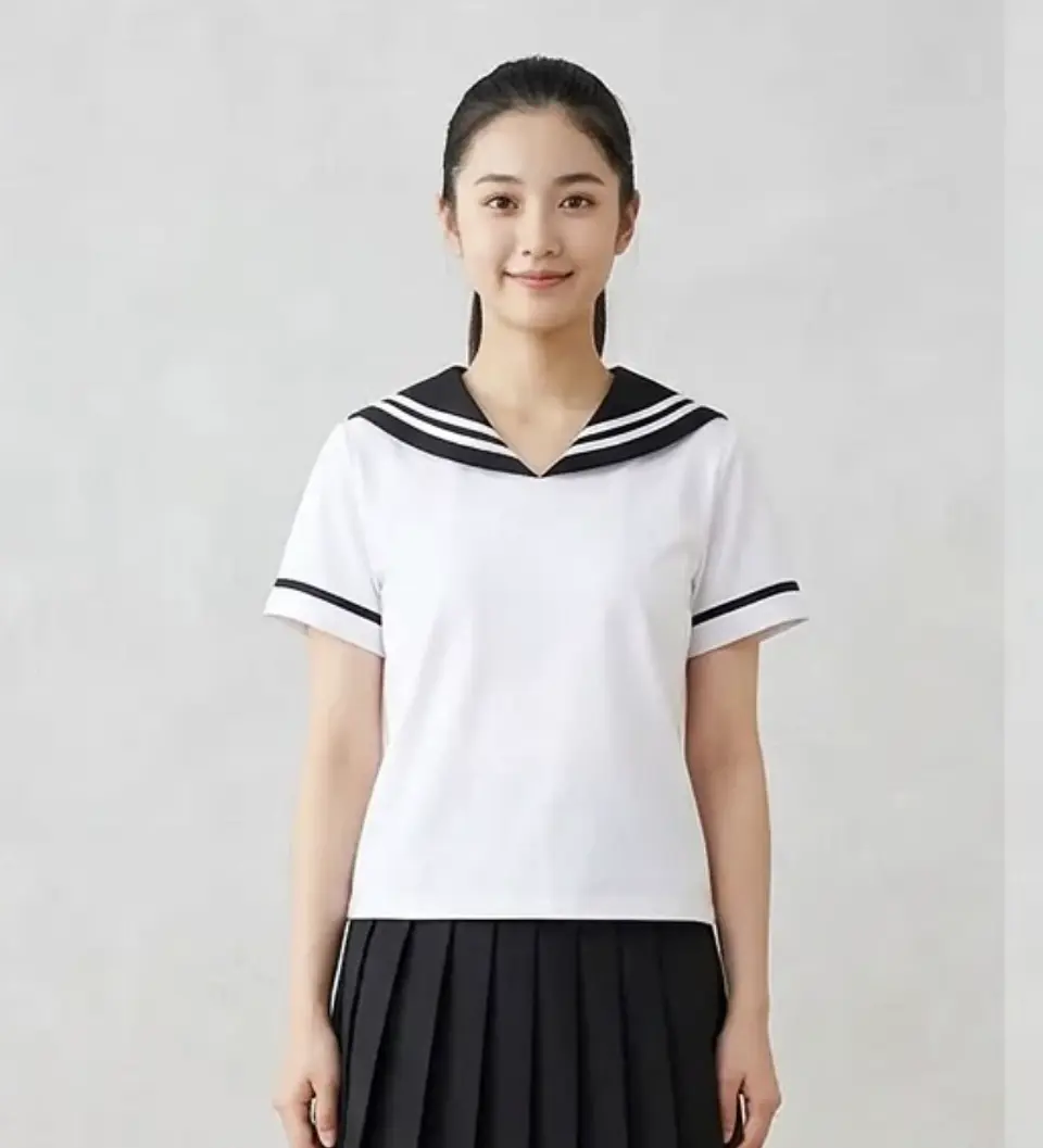 Molde Digital Remera Cuello marinero/seifuku/otaku, talles Xs A Xl 3