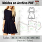 Moldes Patrones Imprimibles Vestido Con Mangas Xs Al 3xl - Miniatura 1