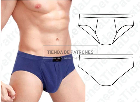 Molde Patron Imprimible Calzoncillo Slip Hombre Del S Al 2xl