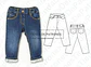 Molde Imprimible Jean Clasico Bebes 6 Talles - Miniatura 1
