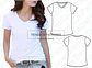 Molde Imprimible Remera Escote V Mujer Talles Del Xs Al 2xl - Miniatura 1