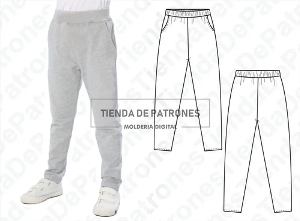 Moldes Patrones Pantalon Jogger Chupin Niños Talles 4 Al 14 1