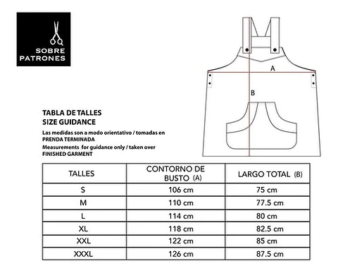 Molde De Costura, Delantal Jardinero Adultos, Pechera Pdf