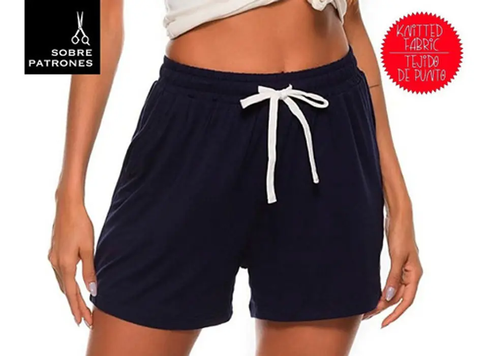 Molde De Costura, Patron Short Con Bolsillo Dama, Imprimible 4