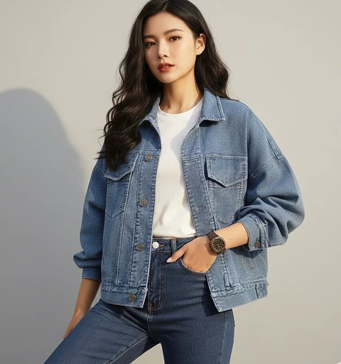 Molde Digital Chaqueta Jean Manga Caida, Pack Talles S A Xxl