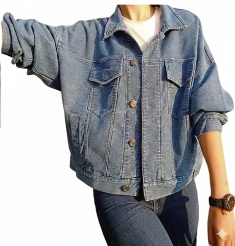 Molde Digital Chaqueta Jean Manga Caida, Pack Talles S A Xxl