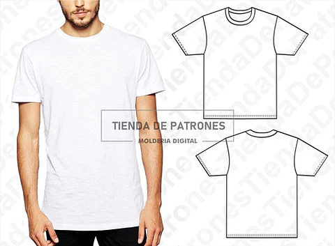 Molde Patrón Imprimible Remera Básica Hombre Del S Al 3xl