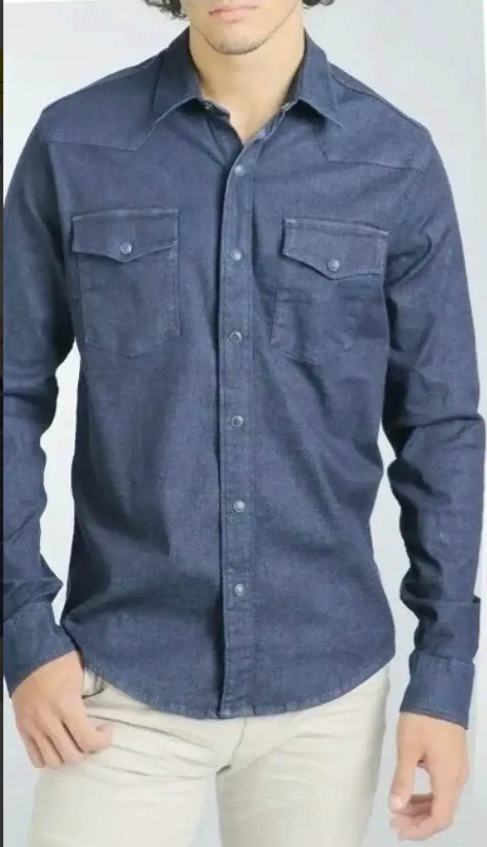 Molde Digital Camisa Hombre Con canesu en pico, talles S A Xxl 4