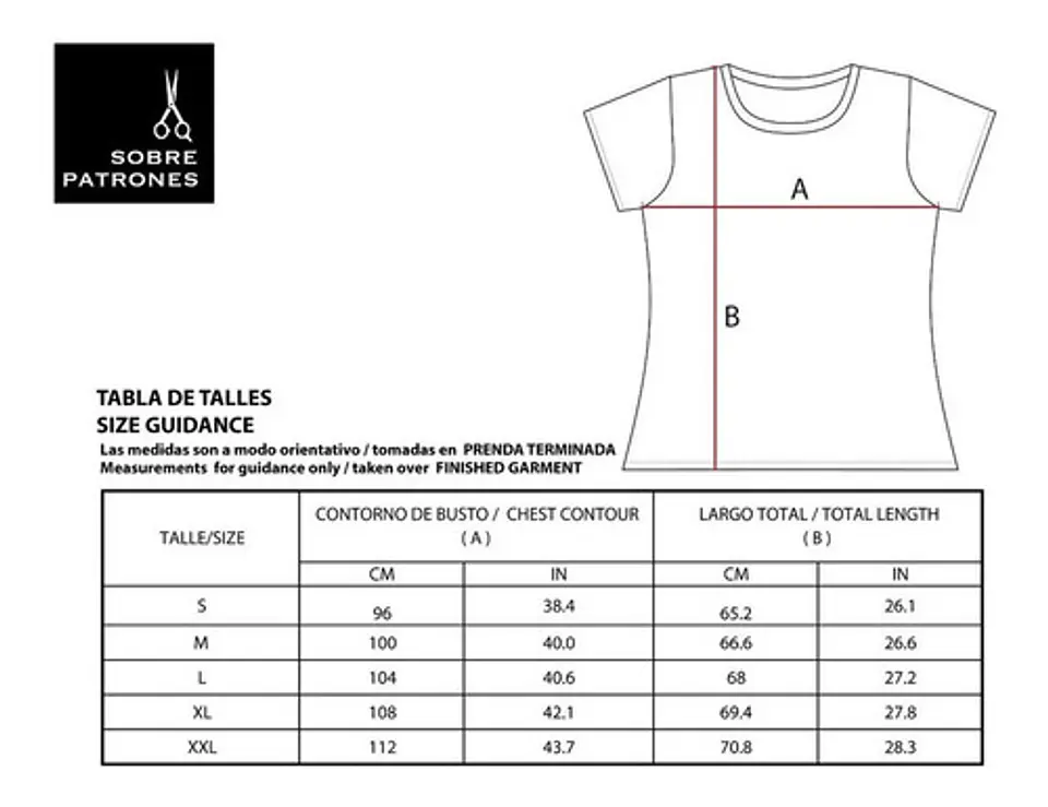 Molde De Costura, Patron Polera Manga Corta Dama, Imprimible 3