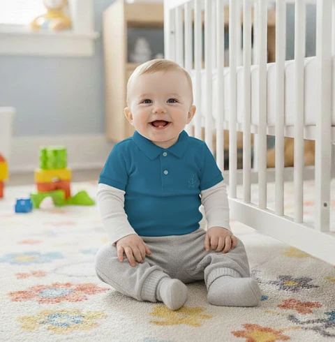 Molde Digital Remera Bebe Cuello Camisero, pack Talles 1 Al 5
