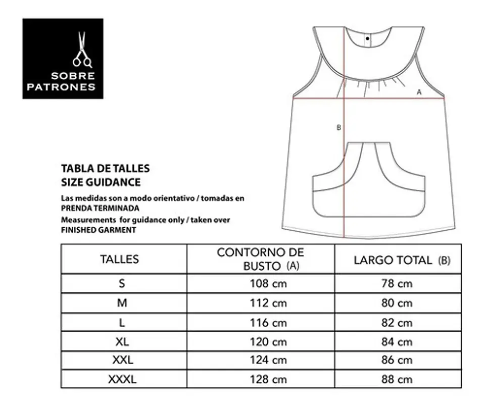Molde De Costura, Delantal Escolar Adultos , Delantal Pdf 2