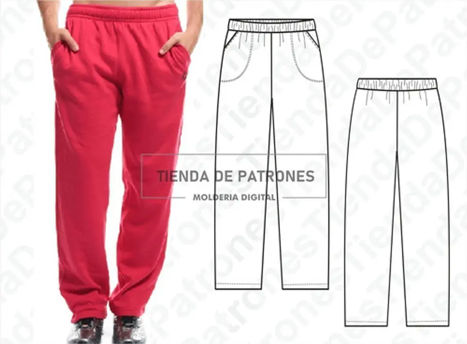 Molde Patron Imprimible Pantalon Buzo Hombre S Al 2xl 1