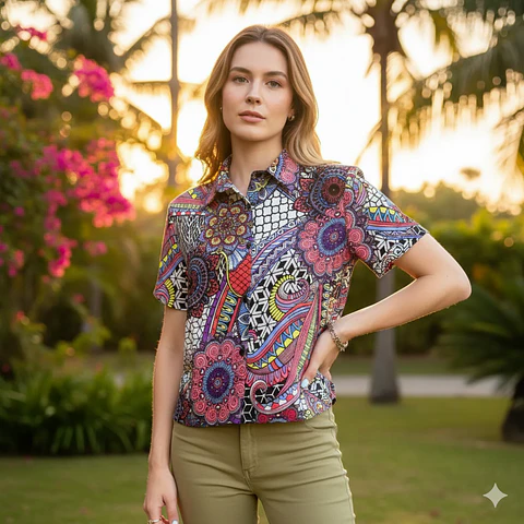Molde Digital Blusa Camisera Corta / Crop De Mujer, pack De 5 Talles!