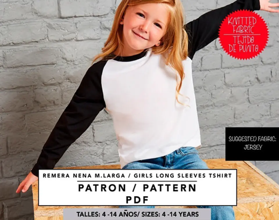 Molde De Costura, Patron Polera Ranglan Ml Nena, Imprimible 2
