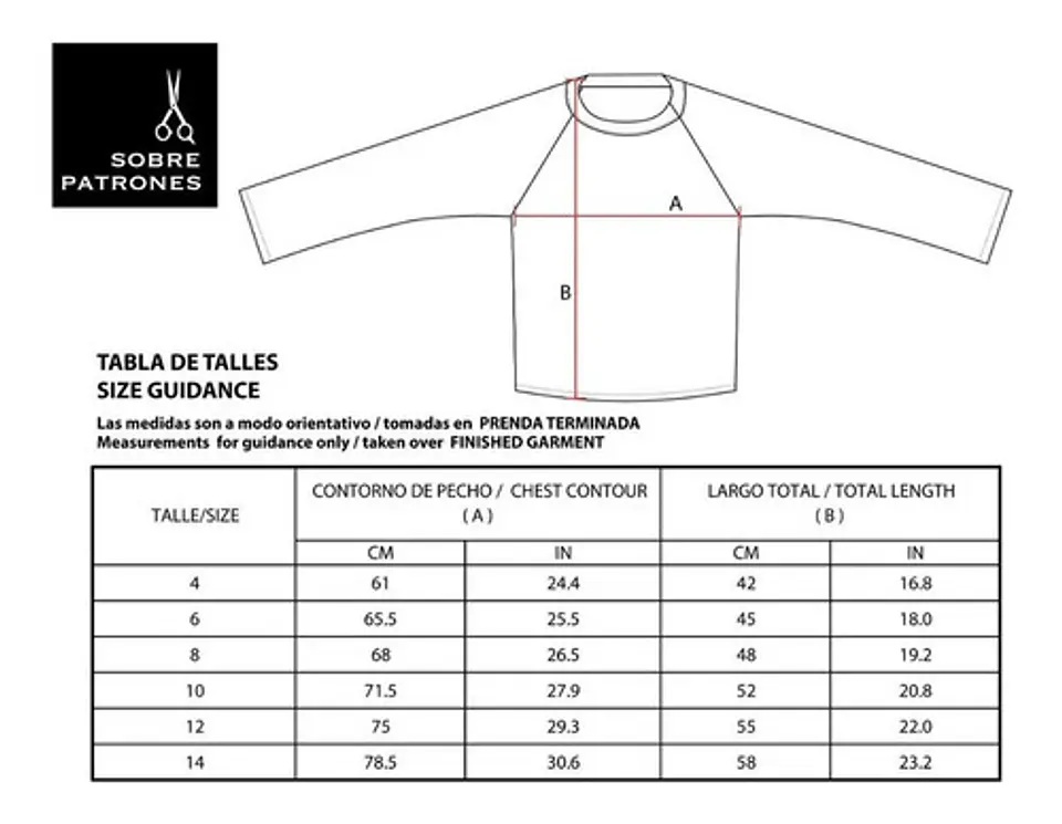 Molde De Costura, Patron Polera Ranglan Ml Nena, Imprimible 4