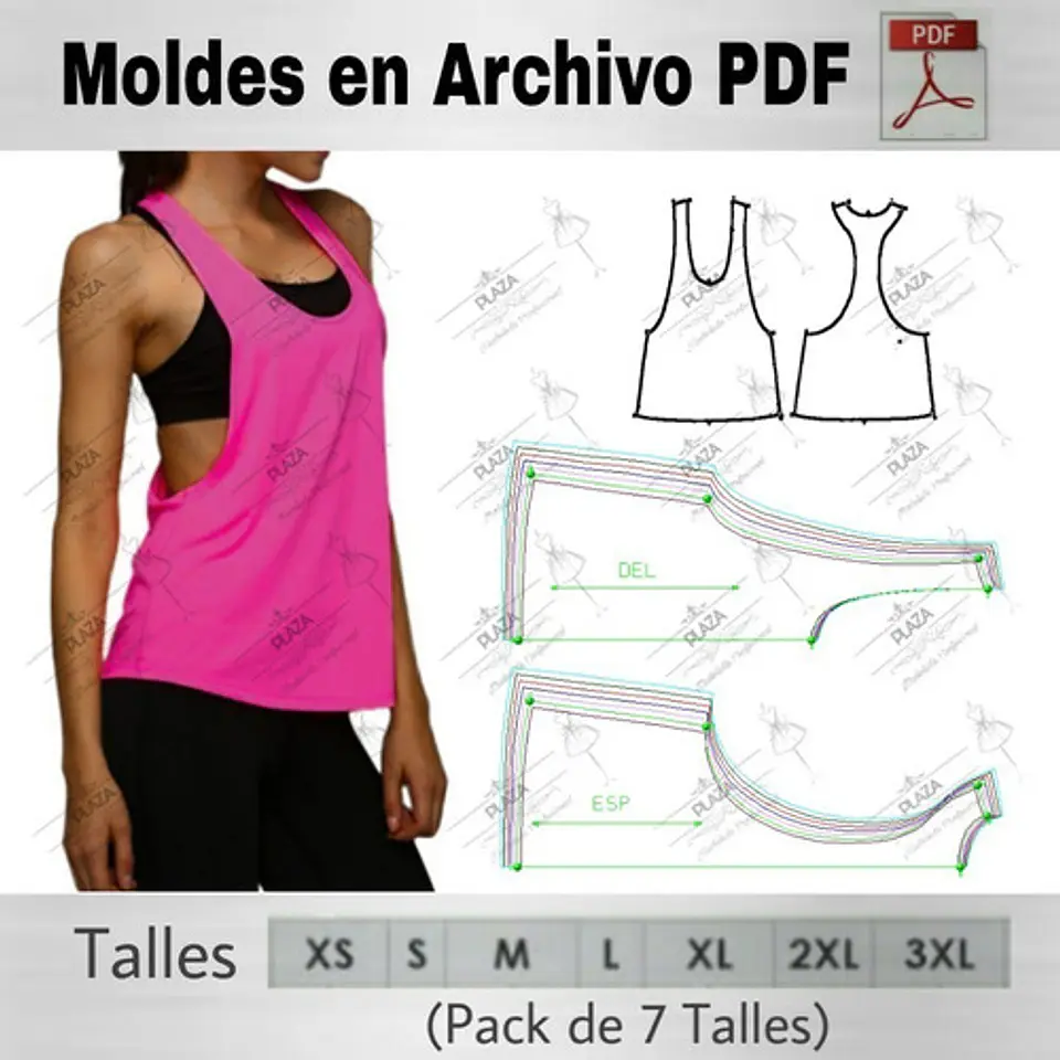 Moldes Patrones Imprimibles Musculosa Sudadera Xs Al 3xl 1