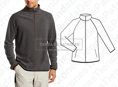 Molde Patron Imprimible Chaqueta Buzo Manga Ranglan Xs Al 2xl