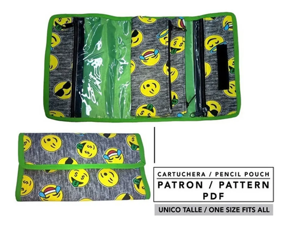 Molde De Costura,patron Cartuchera , Imprimible 1