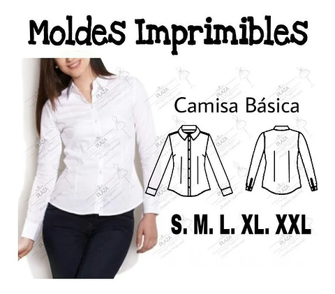 Moldes Patrones Imprimibles Camisa Basica Entallada S Al Xxl