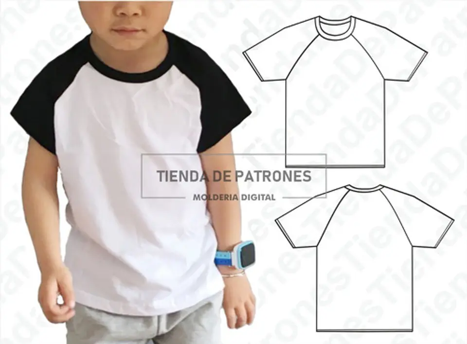 Moldes Patrones Remera Ranglan Niños Talles 4/6/8/10/12/14 2