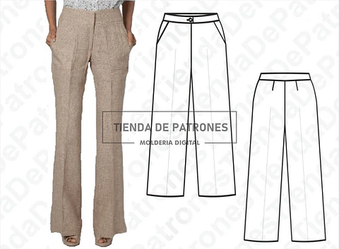Molde Patron Imprimible Pantalon Mujer Talles Del 36 Al 48