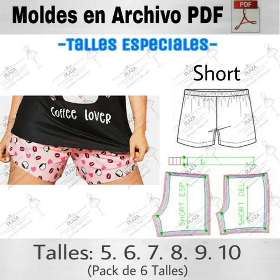 Moldes En Pdf Imprimibles De Ropa Short Talles Especiales 1