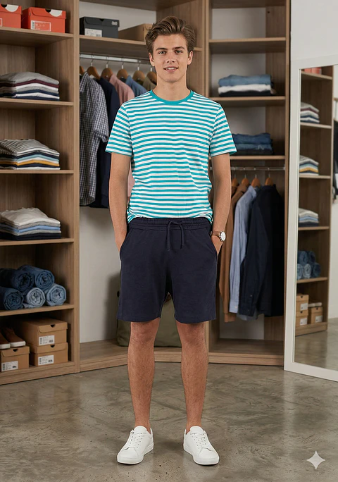 Molde Digital Bermuda De Punto Hombre, Pack Talles S Al Xxl