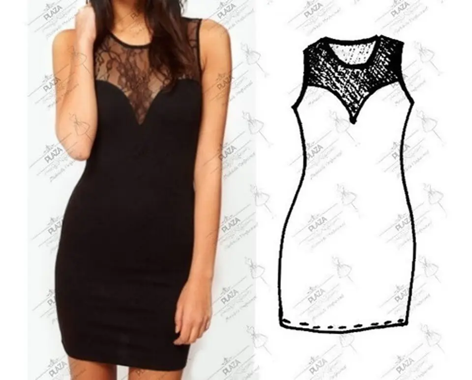 Moldes Patrones Imprimibles Vestido Al Cuerpo Diy Xs Al 3xl 1
