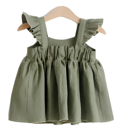 Molde Digital Blusa Beba Con Volado Bretel, Talles 1 Al 5