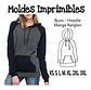 Moldes Patrones Imprimibles Polerón Hoodie Raglan  Xs Al 3xl - Miniatura 1