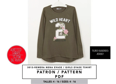 Molde De Costura, Patron Polera Evase Ml Nena, Imprimible