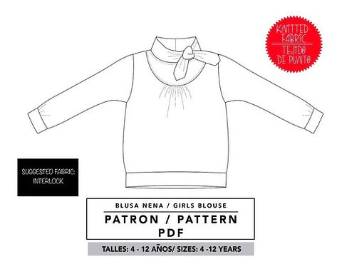 Molde De Costura, Patron Polerón Con Frunce Nena, Imprimible