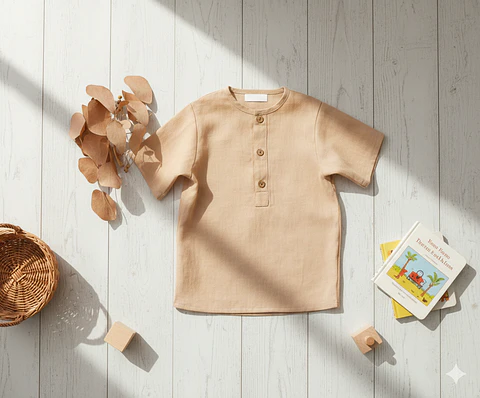 Molde Digital Polera Bebe Con abotonadura, Pack Talles 1 Al 5
