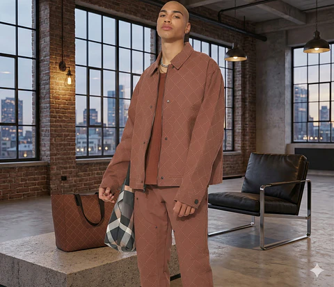 Molde Digital Campera Con bolsillos Parche, Talles S Al Xxl