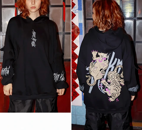 Molde Digital Buzo Oversize Manga Con bolsillo, Talles S A Xxl