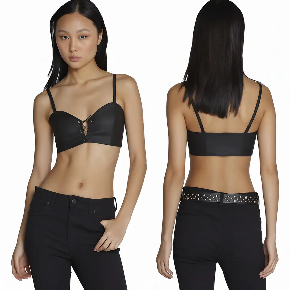 Molde Digital Crop Top Acordonado Cuerina, Talles S Al Xxl 1